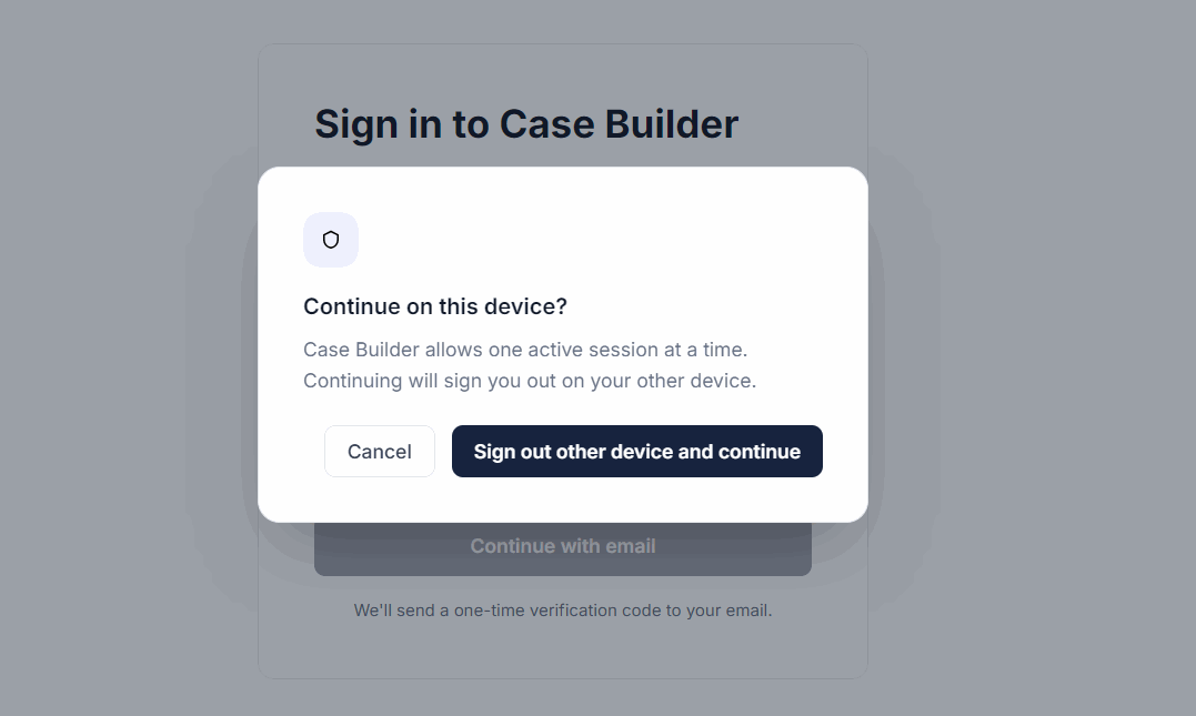 Case Builder active session security